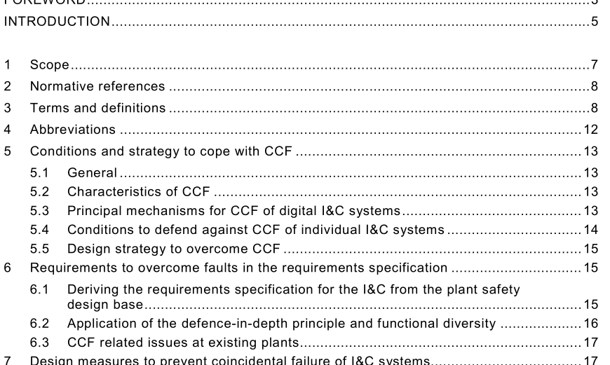 IEC 62340-2007 pdf Nuclear power plants – Instrumentation and control systems important to safety – Requirements for coping with common cause failure (CCF)