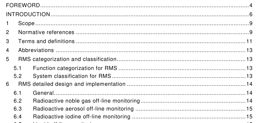 IEC 62705-2014 pdf Nuclear power plants – Instrumentation and control important to safety – Radiation monitoring systems (RMS): Characteristics and lifecycle