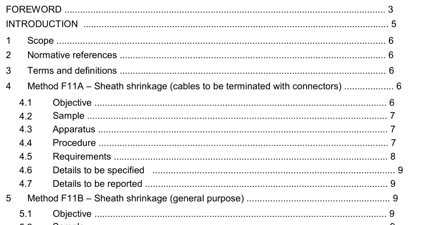 IEC 60794-1-211-2021 pdf Optical fibre cables – Part 1-211: Generic specification – Basic optical cable test procedures – Environmental test methods – Sheath shrinkage, method F11