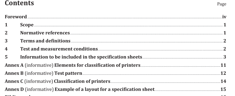 ISO IEC 11160-2-2021 pdf Office equipment — Minimum information to be included in specification sheets — Part 2: Class 3 and Class 4 printers